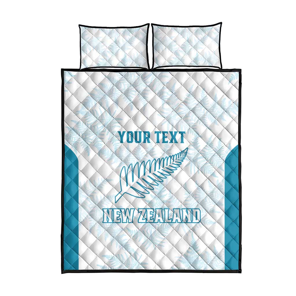 Custom New Zealand Silver Fern Football Quilt Bed Set Come On All White LT14 - Polynesian Pride