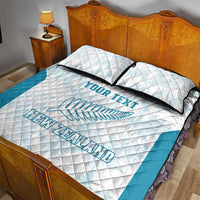 Custom New Zealand Silver Fern Football Quilt Bed Set Come On All White LT14 - Polynesian Pride