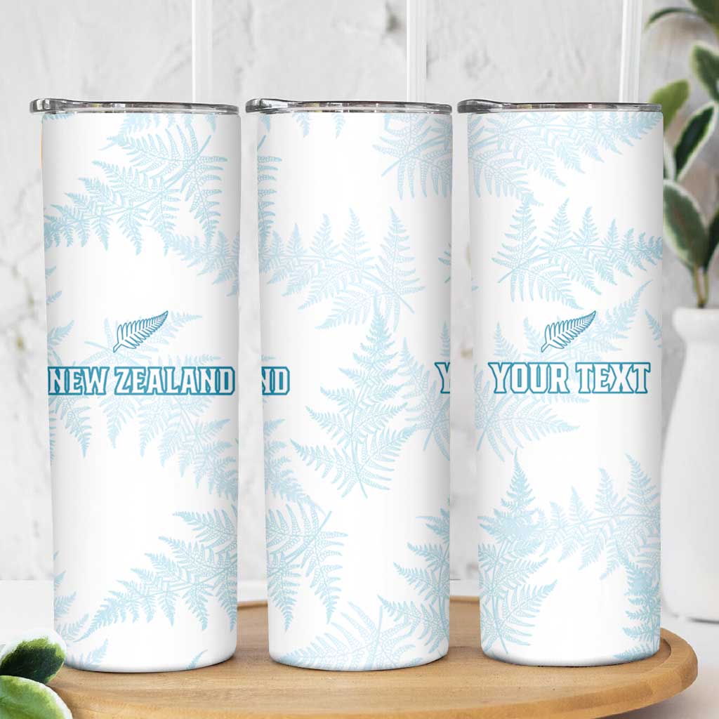 Custom New Zealand Silver Fern Football Skinny Tumbler Come On All White