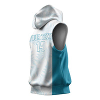 Custom New Zealand Silver Fern Football Sleeveless Hoodie Come On All White LT14 - Polynesian Pride