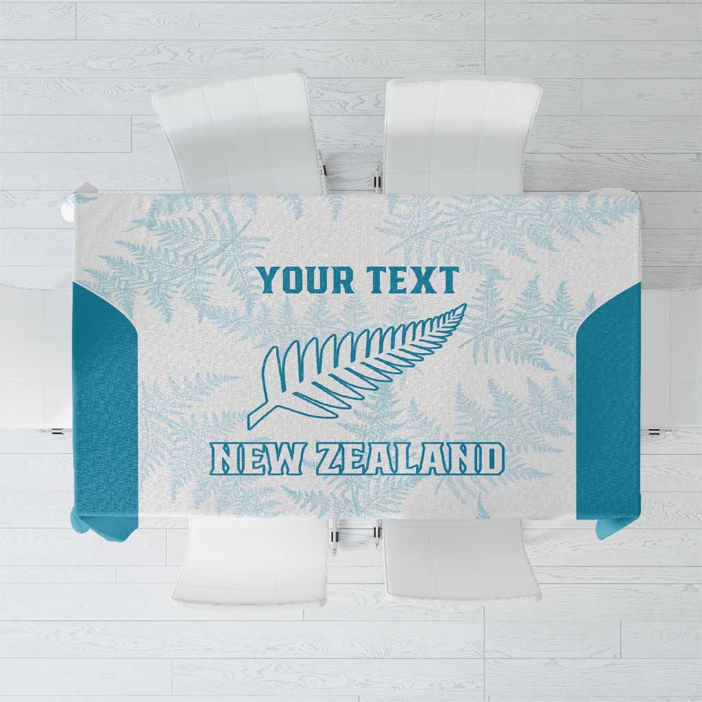Custom New Zealand Silver Fern Football Tablecloth Come On All White