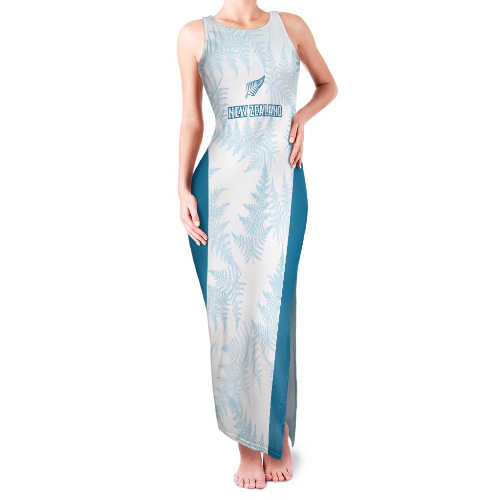 Custom New Zealand Silver Fern Football Tank Maxi Dress Come On All White LT14 Women White - Polynesian Pride