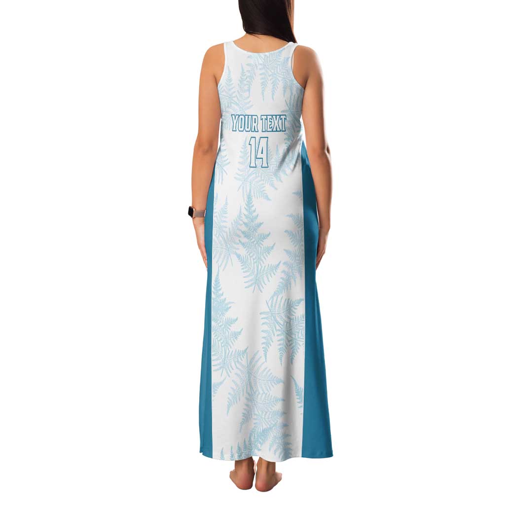 Custom New Zealand Silver Fern Football Tank Maxi Dress Come On All White LT14 - Polynesian Pride