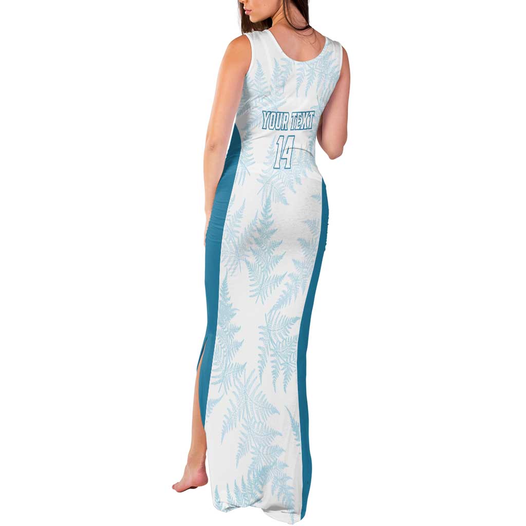 Custom New Zealand Silver Fern Football Tank Maxi Dress Come On All White LT14 - Polynesian Pride