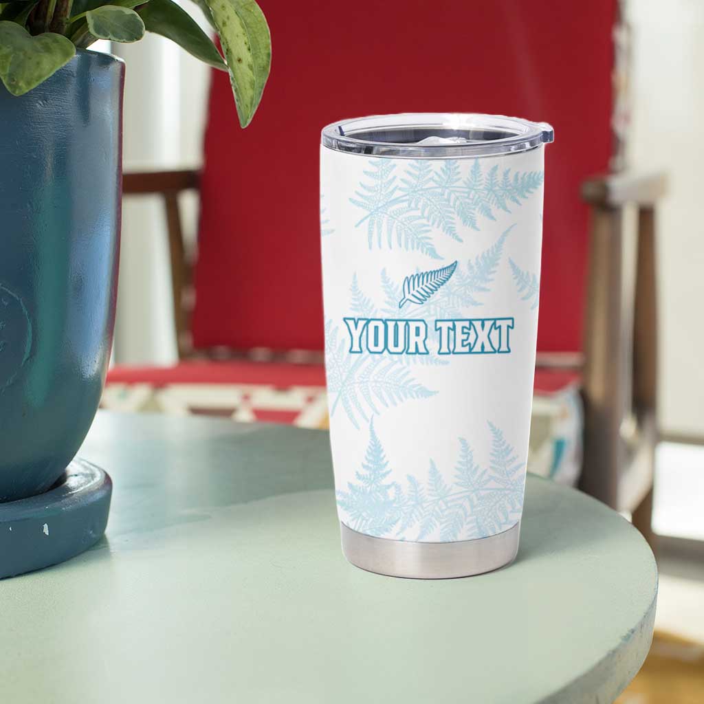 Custom New Zealand Silver Fern Football Tumbler Cup Come On All White LT14 - Polynesian Pride