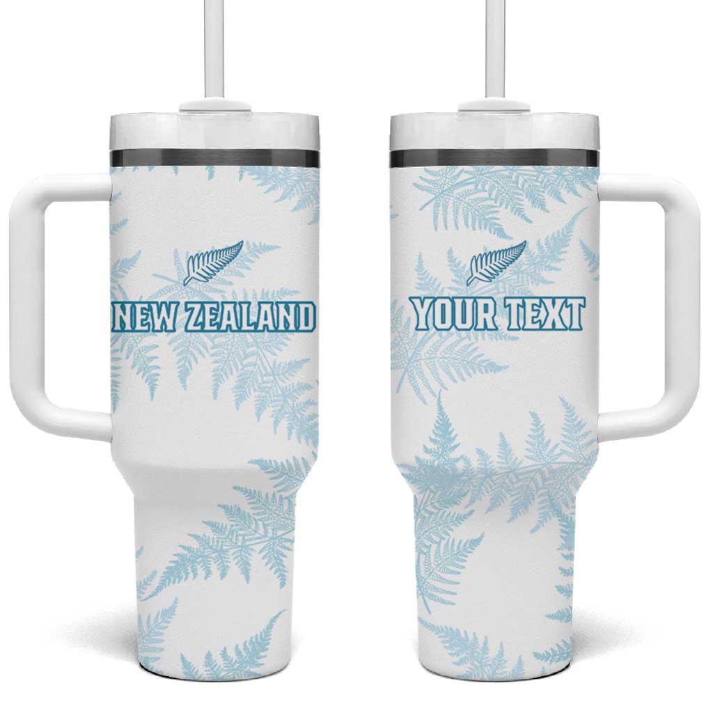 Custom New Zealand Silver Fern Football Tumbler With Handle Come On All White LT14 One Size: 40 oz White - Polynesian Pride