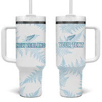 Custom New Zealand Silver Fern Football Tumbler With Handle Come On All White LT14 One Size: 40 oz White - Polynesian Pride