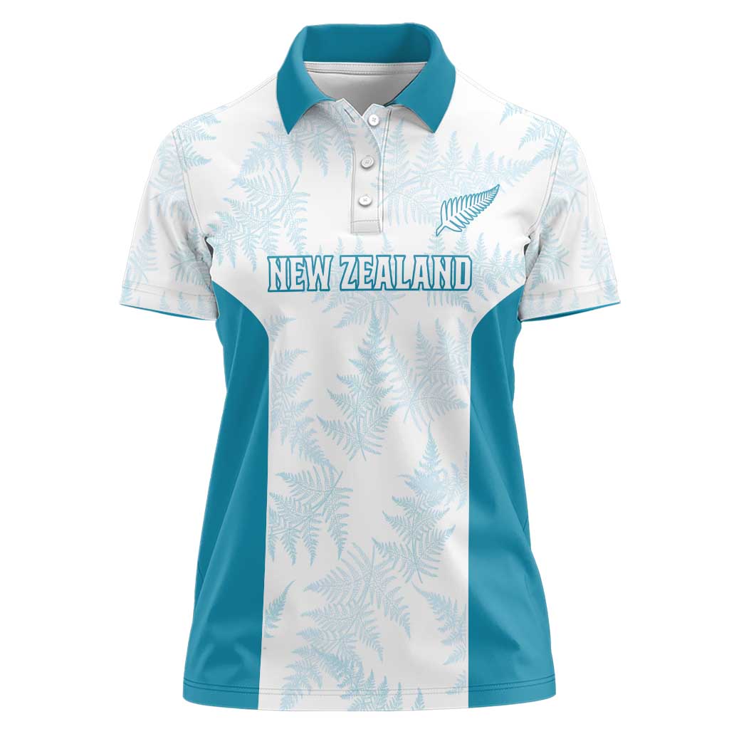 Custom New Zealand Silver Fern Football Women Polo Shirt Come On All White LT14 Female White - Polynesian Pride