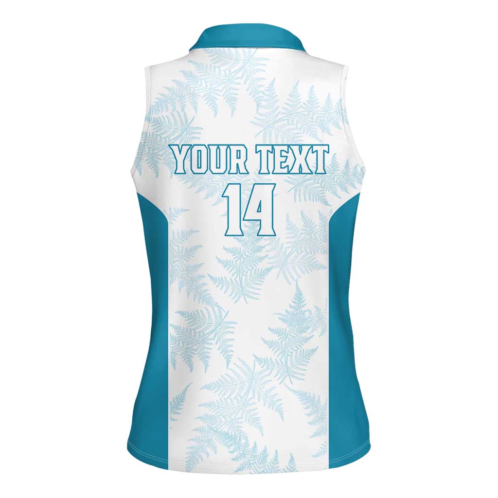 Custom New Zealand Silver Fern Football Women Sleeveless Polo Shirt Come On All White LT14 - Polynesian Pride