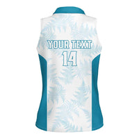 Custom New Zealand Silver Fern Football Women Sleeveless Polo Shirt Come On All White LT14 - Polynesian Pride