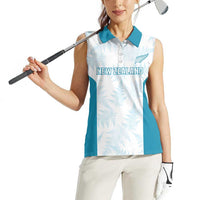 Custom New Zealand Silver Fern Football Women Sleeveless Polo Shirt Come On All White LT14 - Polynesian Pride