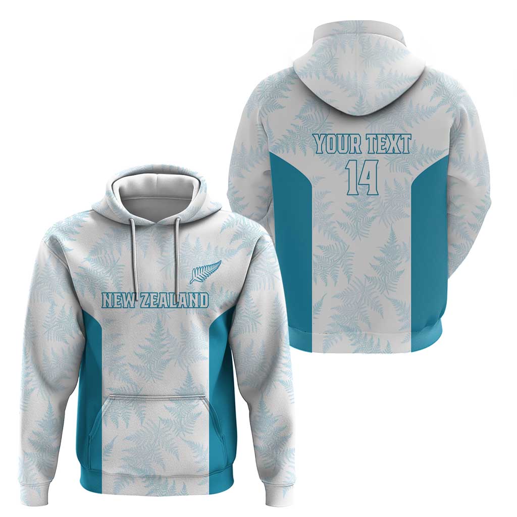 Custom New Zealand Silver Fern Football Zip Hoodie Come On All White LT14 - Polynesian Pride