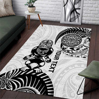 Custom Aotearoa Football Area Rug NZ Maori Tiki Go Champions