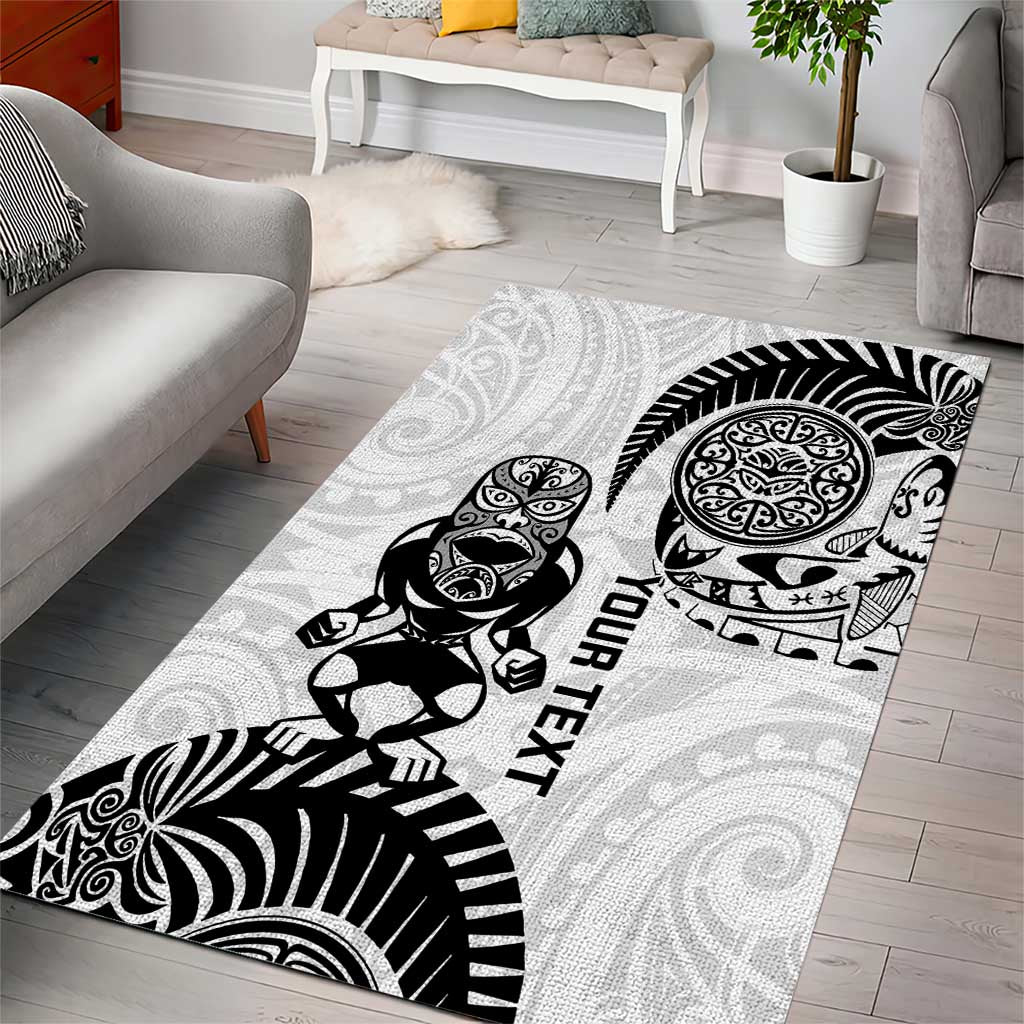 Custom Aotearoa Football Area Rug NZ Maori Tiki Go Champions