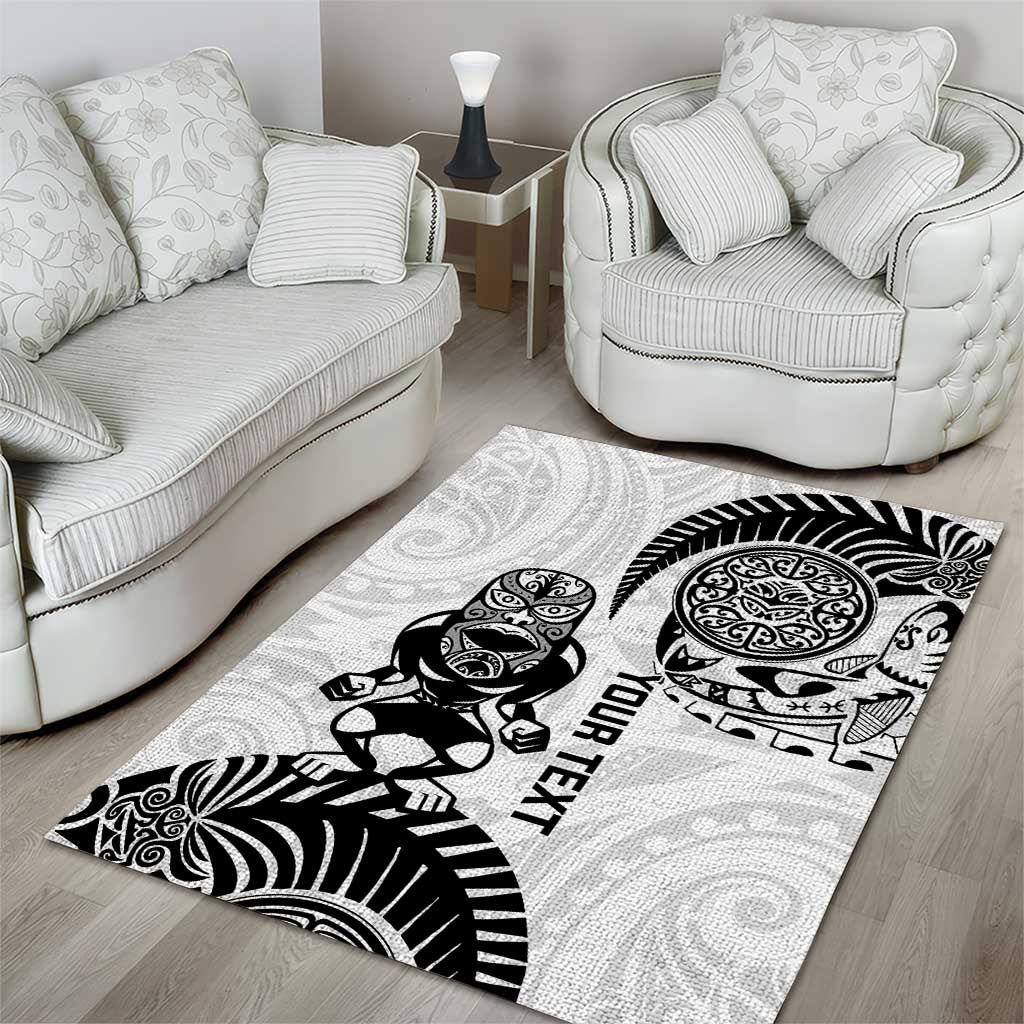 Custom Aotearoa Football Area Rug NZ Maori Tiki Go Champions