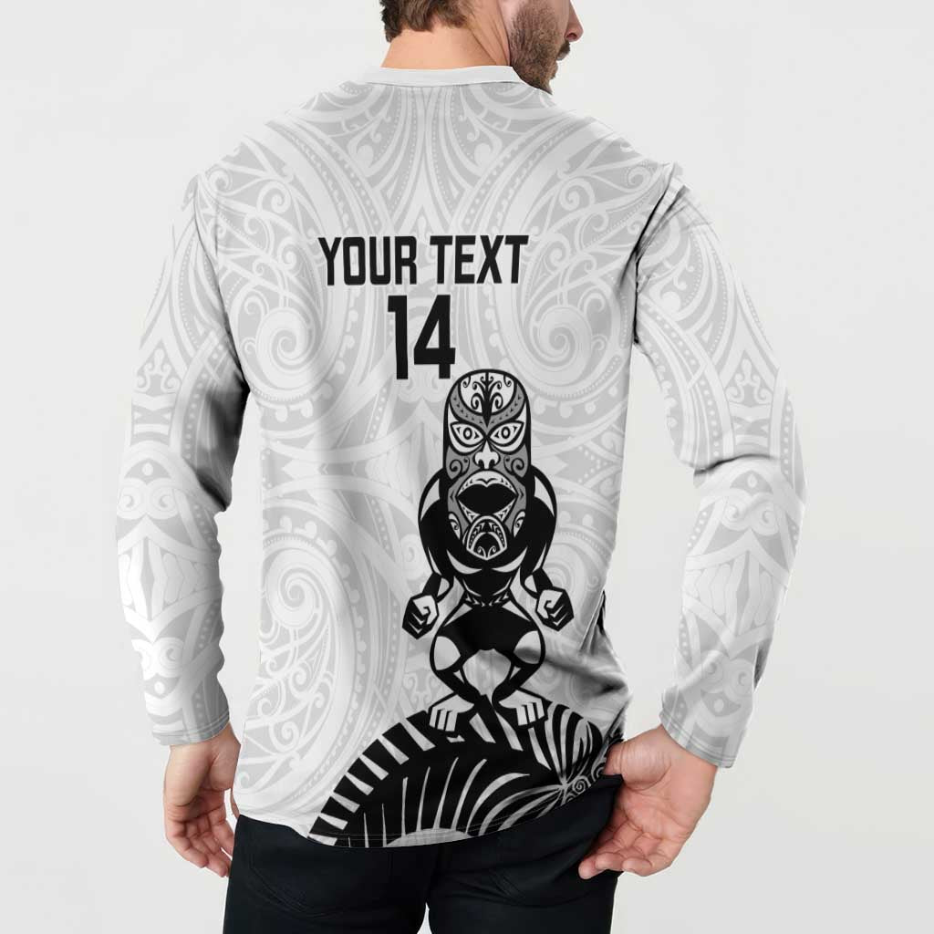 Custom Aotearoa Football Button Sweatshirt NZ Maori Tiki Go Champions