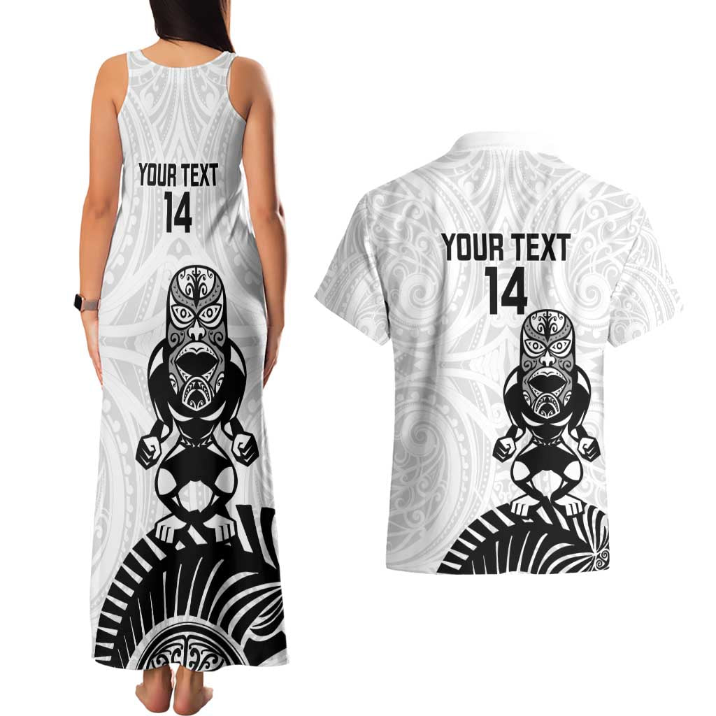 Custom Aotearoa Football Couples Matching Tank Maxi Dress and Hawaiian Shirt NZ Maori Tiki Go Champions