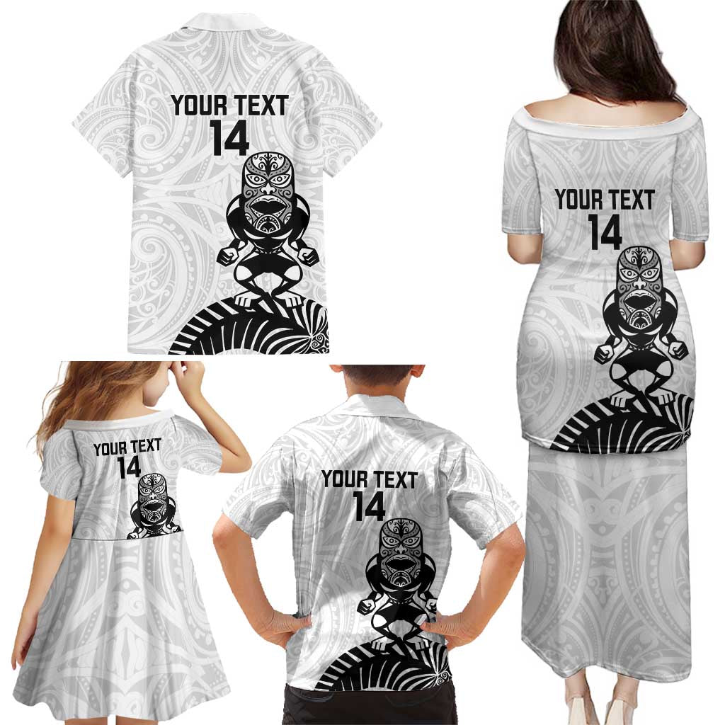 Custom Aotearoa Football Family Matching Puletasi and Hawaiian Shirt NZ Maori Tiki Go Champions