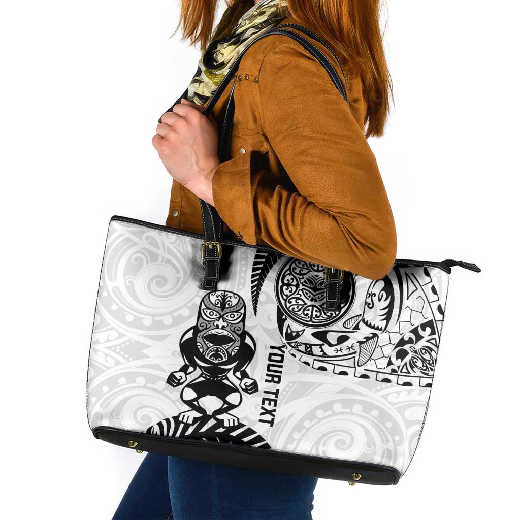 Custom Aotearoa Football Leather Tote Bag NZ Maori Tiki Go Champions