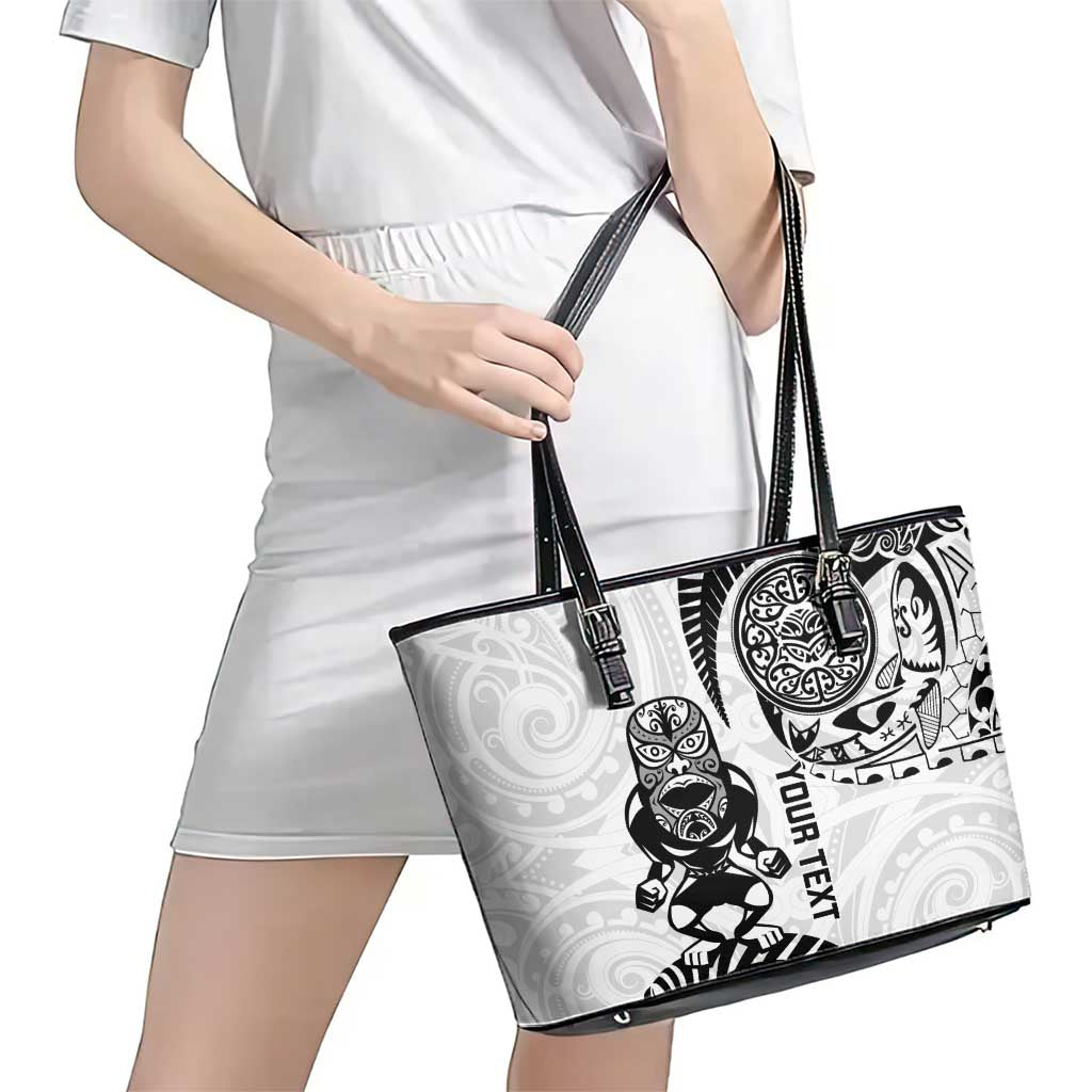 Custom Aotearoa Football Leather Tote Bag NZ Maori Tiki Go Champions