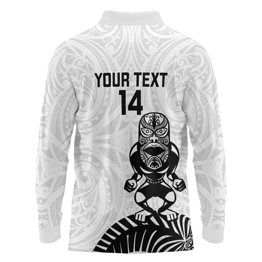 Custom Aotearoa Football Long Sleeve Polo Shirt NZ Maori Tiki Go Champions LT14 - Polynesian Pride