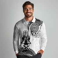 Custom Aotearoa Football Long Sleeve Polo Shirt NZ Maori Tiki Go Champions LT14 - Polynesian Pride