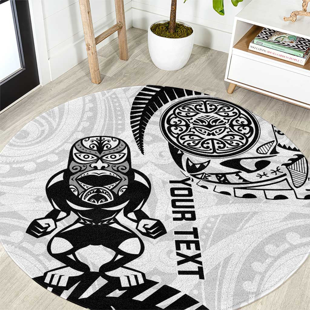 Custom Aotearoa Football Round Carpet NZ Maori Tiki Go Champions