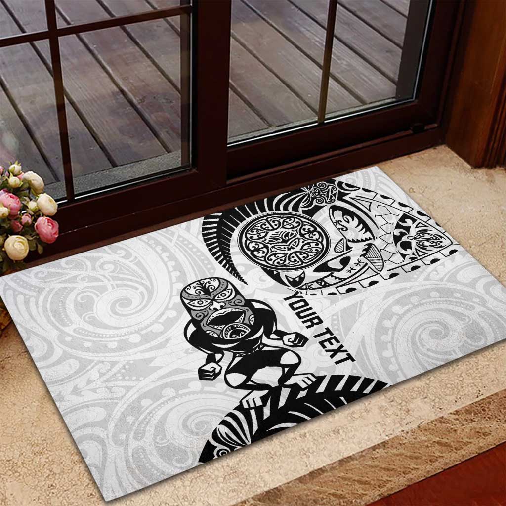 Custom Aotearoa Football Rubber Doormat NZ Maori Tiki Go Champions