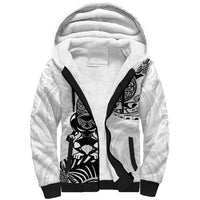 Custom Aotearoa Football Sherpa Hoodie NZ Maori Tiki Go Champions LT14 Unisex White - Polynesian Pride