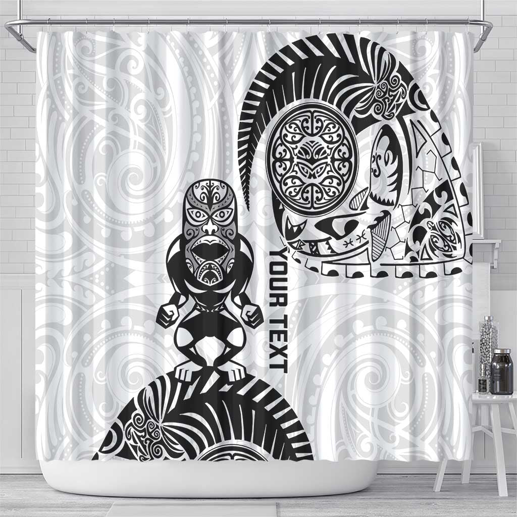 Custom Aotearoa Football Shower Curtain NZ Maori Tiki Go Champions