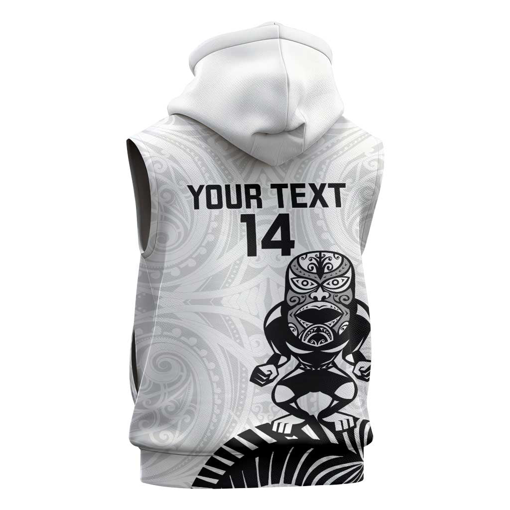 Custom Aotearoa Football Sleeveless Zip Hoodie NZ Maori Tiki Go Champions LT14 - Polynesian Pride