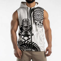 Custom Aotearoa Football Sleeveless Zip Hoodie NZ Maori Tiki Go Champions LT14 - Polynesian Pride
