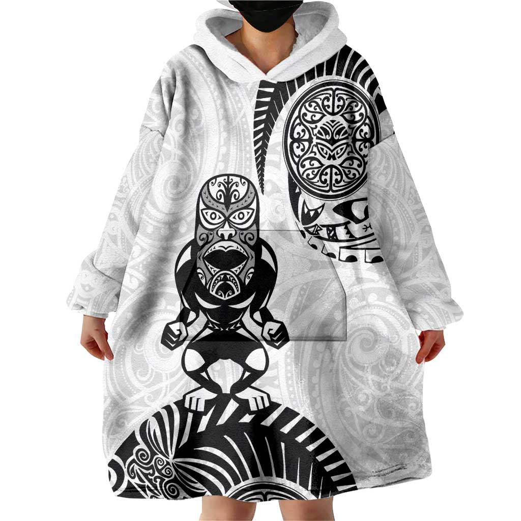 Custom Aotearoa Football Wearable Blanket Hoodie NZ Maori Tiki Go Champions LT14 - Polynesian Pride