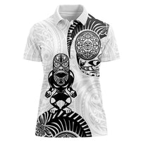 Custom Aotearoa Football Women Polo Shirt NZ Maori Tiki Go Champions LT14 Female White - Polynesian Pride