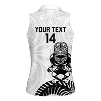 Custom Aotearoa Football Women Sleeveless Polo Shirt NZ Maori Tiki Go Champions LT14 - Polynesian Pride