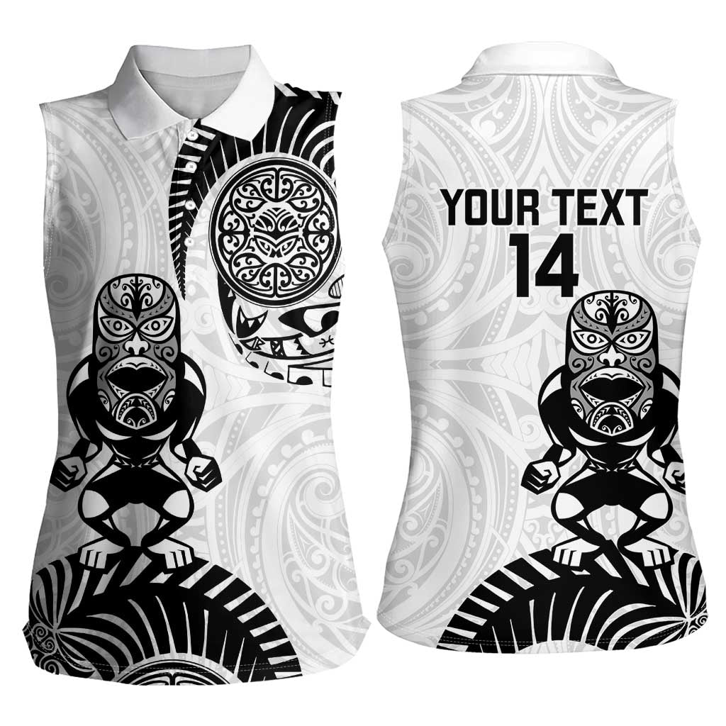 Custom Aotearoa Football Women Sleeveless Polo Shirt NZ Maori Tiki Go Champions LT14 - Polynesian Pride