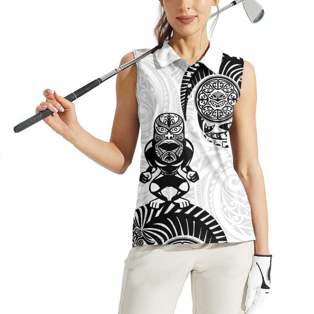Custom Aotearoa Football Women Sleeveless Polo Shirt NZ Maori Tiki Go Champions LT14 - Polynesian Pride