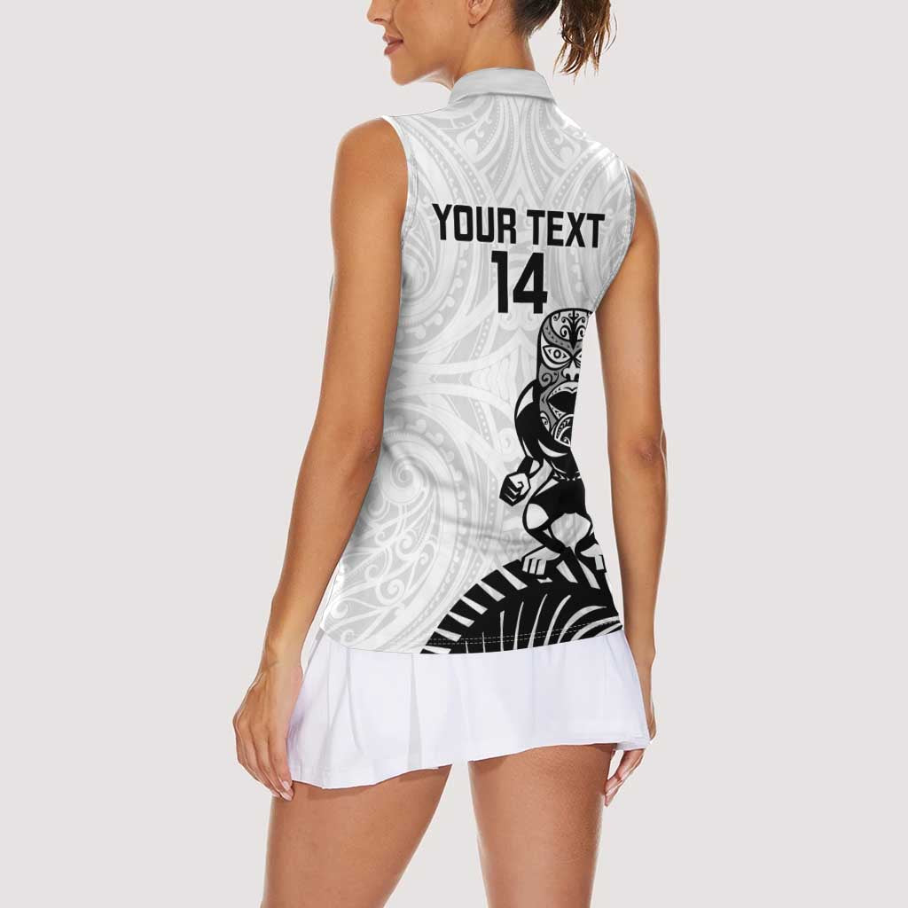 Custom Aotearoa Football Women Sleeveless Polo Shirt NZ Maori Tiki Go Champions LT14 - Polynesian Pride