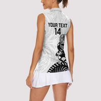 Custom Aotearoa Football Women Sleeveless Polo Shirt NZ Maori Tiki Go Champions LT14 - Polynesian Pride