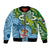 Australia And Fiji Bomber Jacket Aboriginal Mix Fijian Tapa Unique Style LT14 Unisex Green - Polynesian Pride