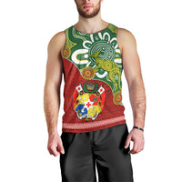 Personalised Australia And Tonga Men Tank Top Aboriginal Mix Tongan Ngatu Unique Style LT14 - Polynesian Pride