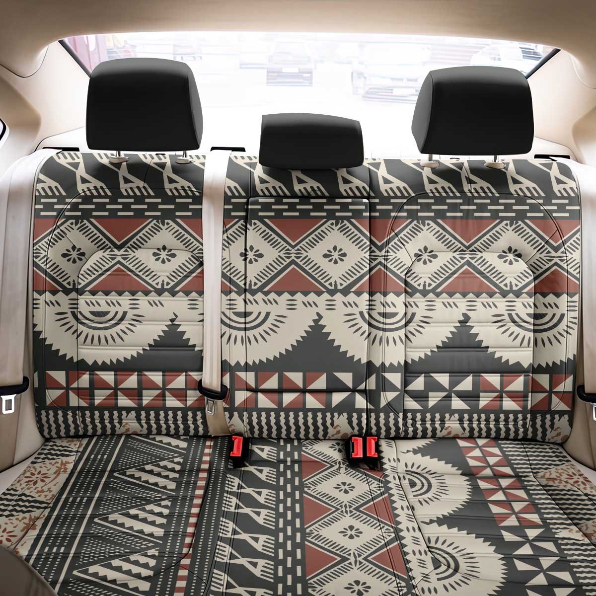 Vintage Bula Fiji Masi Back Car Seat Cover Fijian Tapa Cloth LT14 - Polynesian Pride