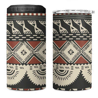 Vintage Bula Fiji Masi 4 in 1 Can Cooler Tumbler Fijian Tapa Cloth LT14 One Size: 16 oz Charcoal - Polynesian Pride