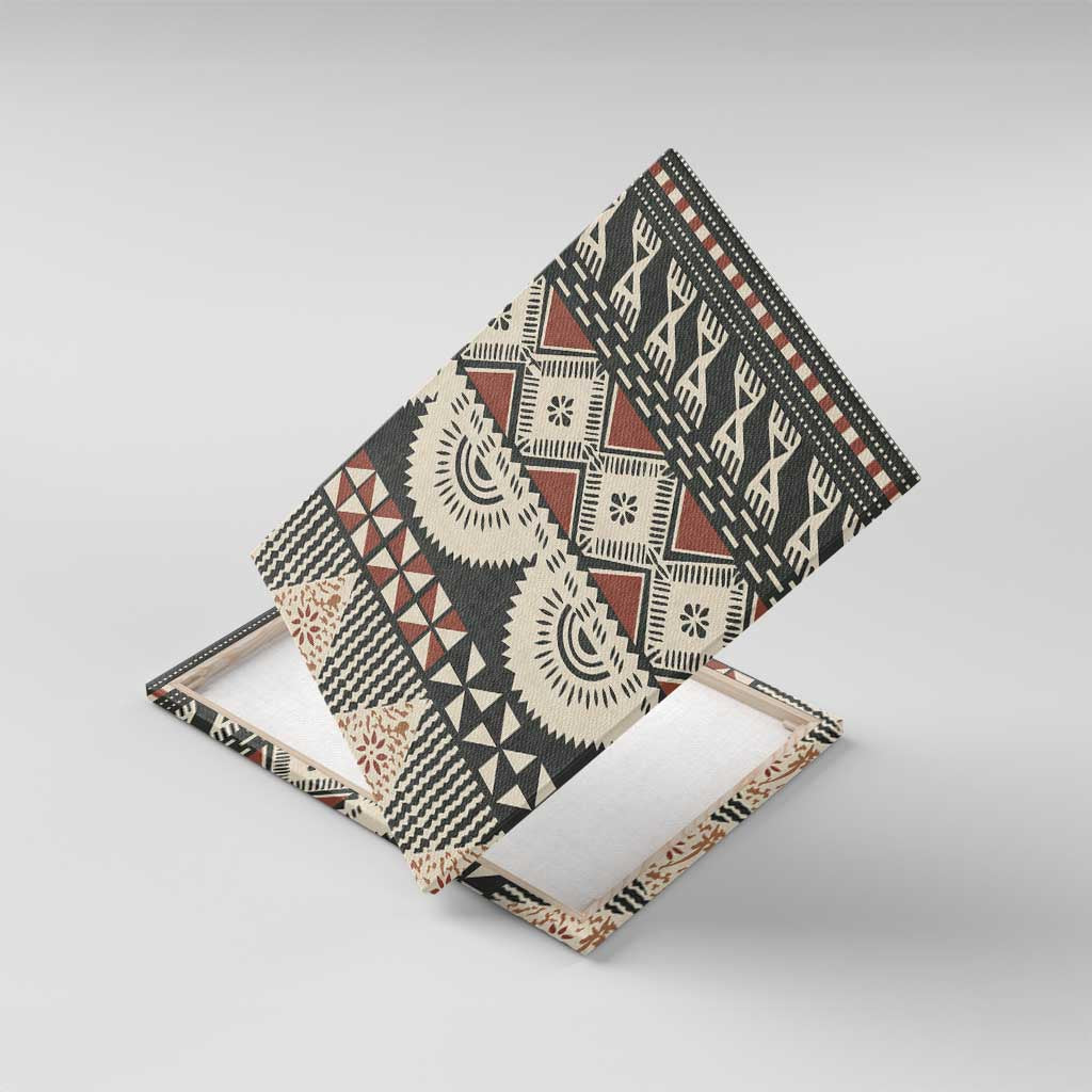 Vintage Bula Fiji Masi Canvas Wall Art Fijian Tapa Cloth - Polynesian Pride
