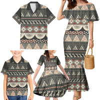 Vintage Bula Fiji Masi Family Matching Mermaid Dress and Hawaiian Shirt Fijian Tapa Cloth LT14 - Polynesian Pride