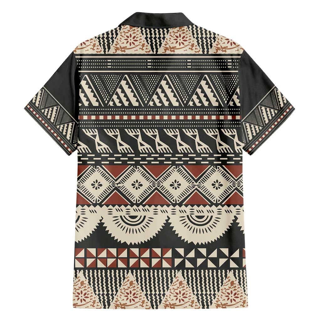 Vintage Bula Fiji Masi Family Matching Off Shoulder Maxi Dress and Hawaiian Shirt Fijian Tapa Cloth LT14 - Polynesian Pride