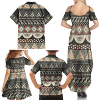 Vintage Bula Fiji Masi Family Matching Summer Maxi Dress and Hawaiian Shirt Fijian Tapa Cloth LT14 - Polynesian Pride