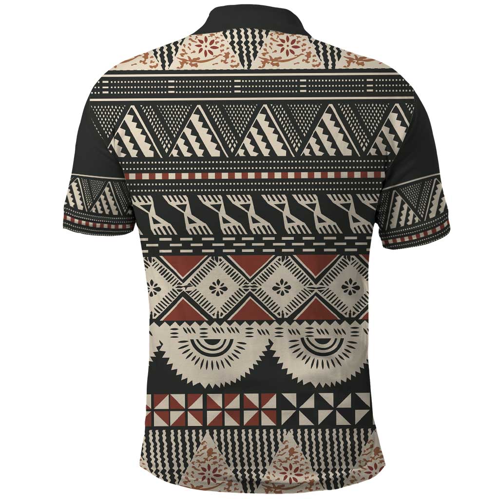 Vintage Bula Fiji Masi Polo Shirt Fijian Tapa Cloth LT14 - Polynesian Pride