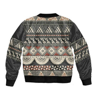 Vintage Bula Fiji Masi Sleeve Zip Bomber Jacket Fijian Tapa Cloth - Polynesian Pride