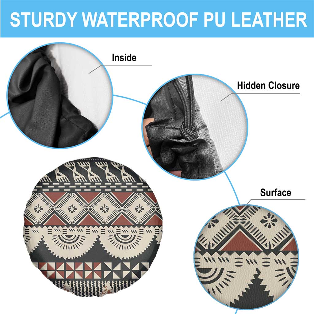 Vintage Bula Fiji Masi Spare Tire Cover Fijian Tapa Cloth LT14 - Polynesian Pride